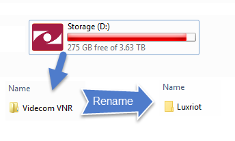 Videcom VNR Rename Storage Folder